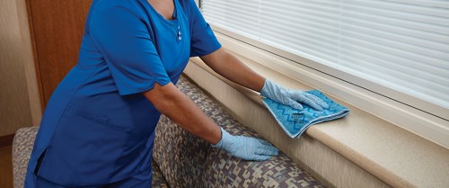 Cleaning with Microfibre Cloth